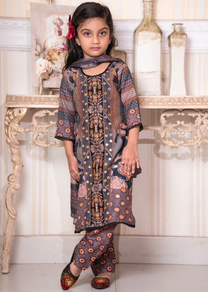 Baby Girl 3-Piece Salwar Kameez Set with Dupatta - Shopemart