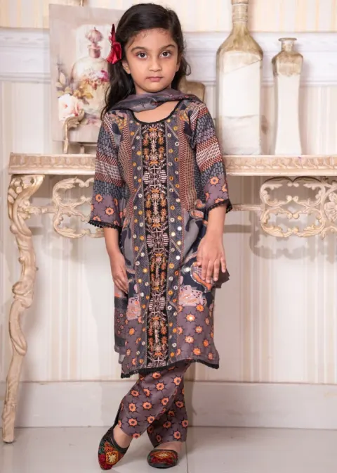 Baby Girl 3-Piece Salwar Kameez Set with Dupatta - Shopemart