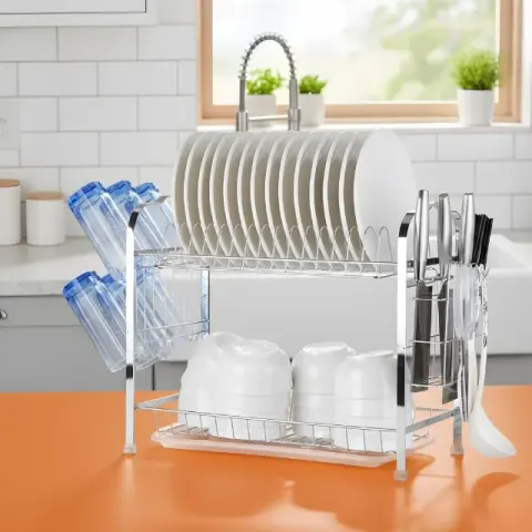 Double Tier Dish Drying Rack