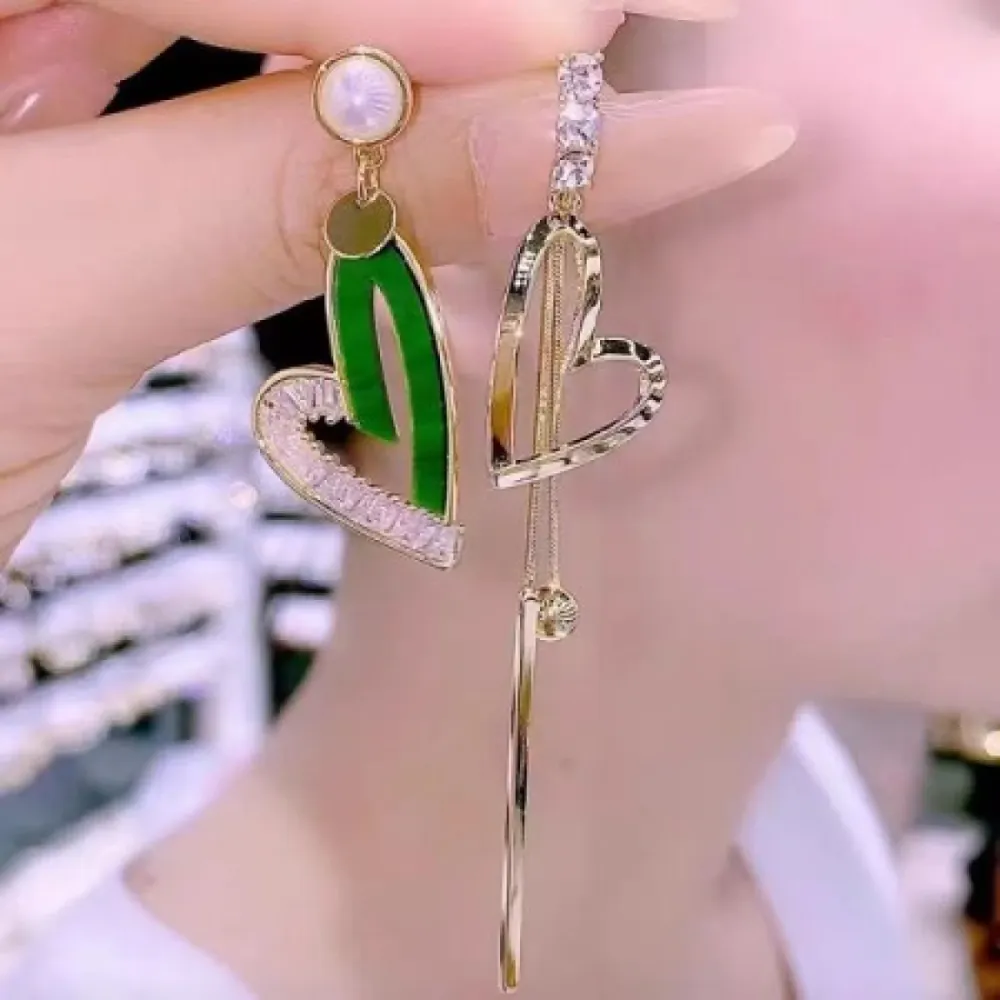 Korean Style Dynamic Heart Earrings-121
