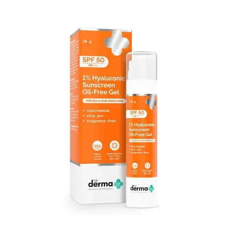 The Derma Co 1% Hyaluronic Sunscreen Oil-Free Gel 50g — THE DERMA CO sunscreen
