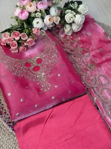 Premium Embroidered Jimmy Chu Georgette 4-Piece Set for Women - Shopemart 1