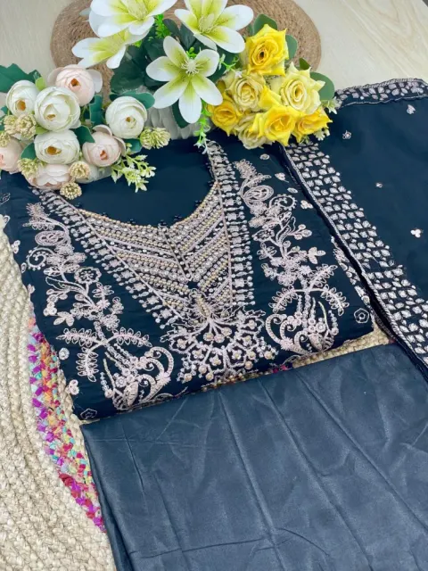 Premium Embroidered Shiffon Georgette 4-Piece For Women - Shopemart 1