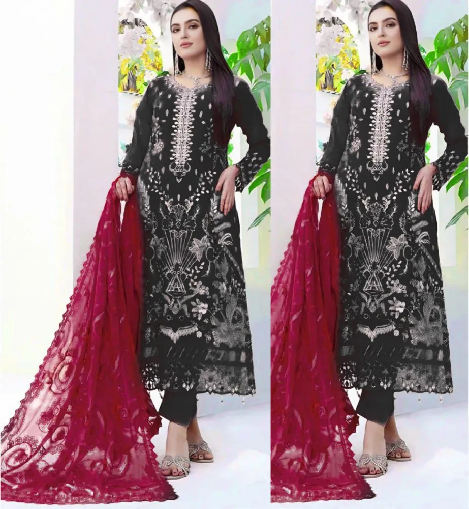 Georgette Semi Stitched Salwar Suit - Shopemart 1