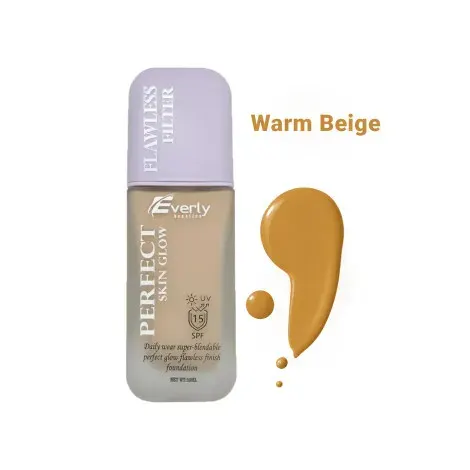 Everly Perfect Skin Glow Flawless Filter Foundation SPF15 - Warm Beige — EVERLY sunscreen