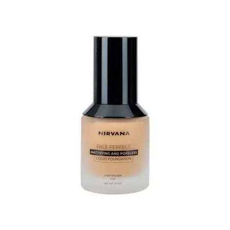 Nirvana Face Perfect Mattifying Poreless Liquid Foundation - Light Golden — NIRVANA makeup product