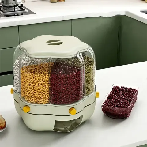 Rotating 6 Grid Food Dispenser