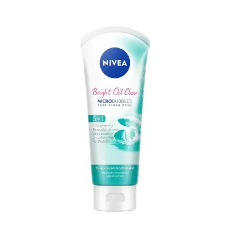 Nivea Bright Oil Clear 5 in 1 Micro Bubbles Deep Clean Foam 100ml — NIVEA face wash