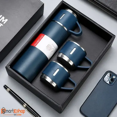 Stainless Steel Vacuum Flask Set - Blue