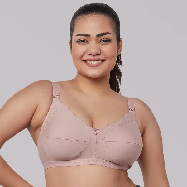 Biscuit Non-Padded Plus Size Cotton Blend Bra for Women