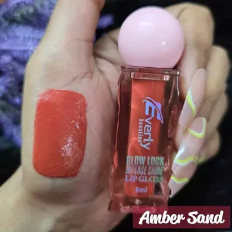 Everly Beauties Glow Lock Intense Shine Lip Gloss - Amber Sand — EVERLY lip colour