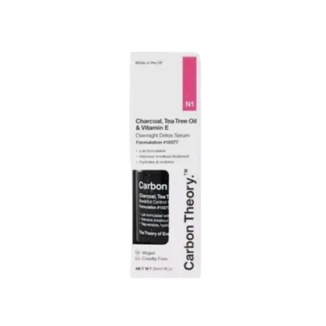Carbon Theory Charcoal Tea Tree Oil & Vitamin E Overnight Detox Serum 30ml — CARBON THEORY face serum