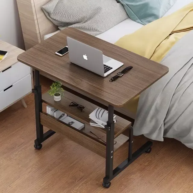Adjustable Laptop Desk With Wheels - Coffee