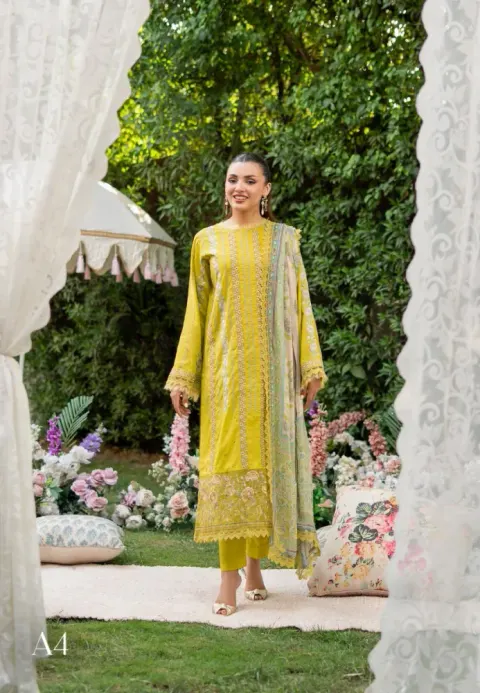 Gulljee Royal Legacy Embroidered Digital Printed Lawn - Shopemart 1