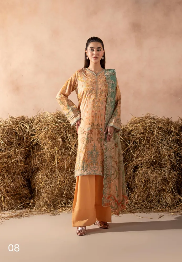 GullJee Rang Pasand Embroidery Lawn - Shopemart 1