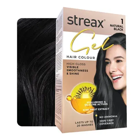 Streax Gel Hair Colour - 1 Natural Black — STREAX hair care product