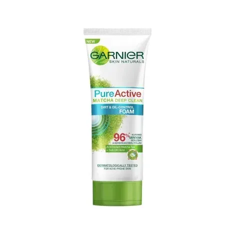 Garnier Pure Active Matcha Deep Clean Dirt & Oil Control Foam 100ml — GARNIER face wash
