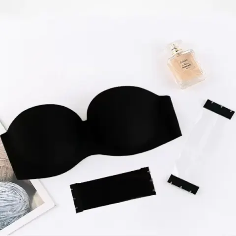 Black Premium Stepless Strapless Seamless Bra | Convertible Wire-Free Padded Bra