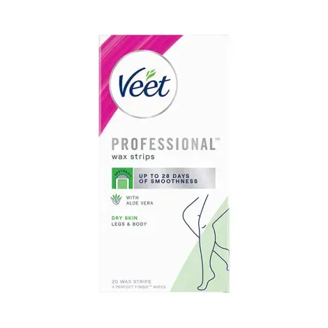 Veet Professional Legs & Body With Aloe Vera 20 Wax Strips — VEET skincare patch / strip