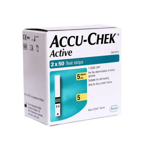 Accu Chek ACTIVE Blood Glucose Test Strips (50 Strips)