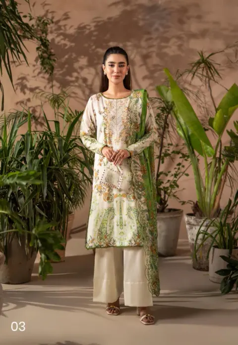GullJee Rang Pasand Embroidery Lawn - Shopemart 1