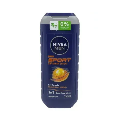 Nivea Men Sport 24h Fresh Effect Shower 3in1 Shower Gel 250ml — NIVEA body care product