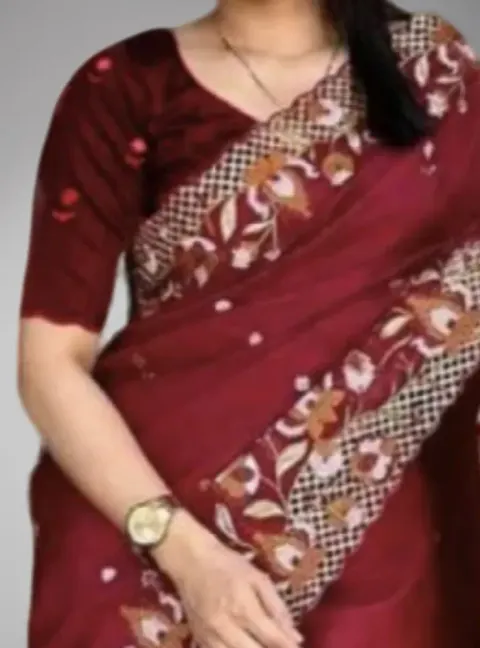 Luxury Designer Saree with Embroidery & Multi-Thread Work - Shopemart 1