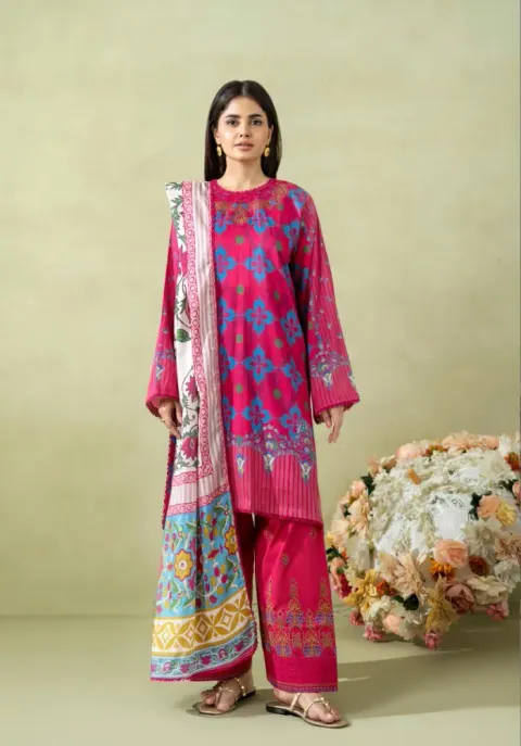 Pakistani Lawn Suit three piece collection - Shopemart 1