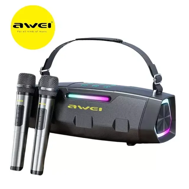 Awei KT28 Portable Karaoke Bluetooth Speaker with Dual Wireless Microphone — Awei