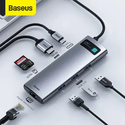 BASEUS Metal Gleam Series 8-in-1 Multifunctional Type-C HUB — Baseus
