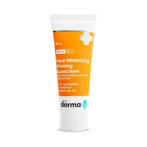 The Derma Co Pore Minimizing Priming Sunscreen SPF 50 PA+++ 50g — THE DERMA CO sunscreen