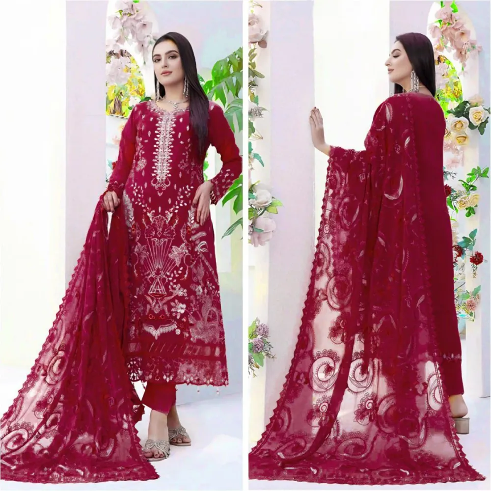 Georgette Semi Stitched Salwar Suit - Shopemart 1