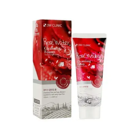 3W Clinic Rose Water Cleansing Foam 100ml — 3W CLINIC face wash