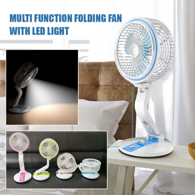 LR Rechargeable Folding Fan with Lamp