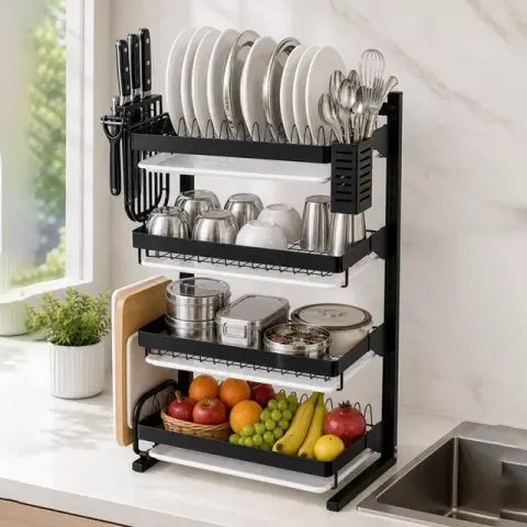 Stainless Steel 4 Layer Drain Dish Rack
