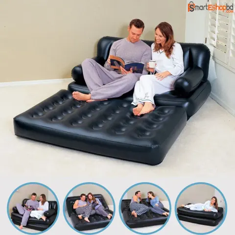 5-In-1 Inflatable Double Air Bed Cum Sofa