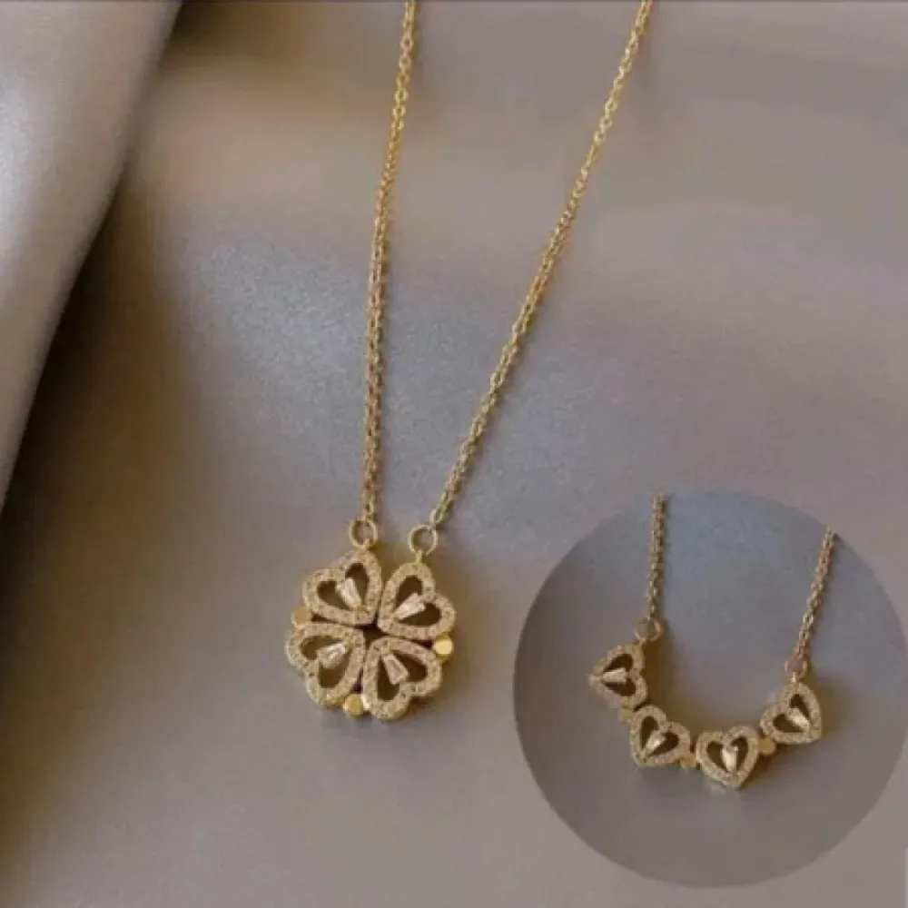 Four Love Heart Shape 18k Gold Plated Necklace-410