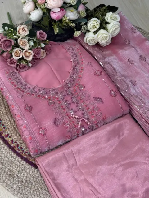 Premium Embroidered Jimmy Chu Georgette 4-Piece Set for Women - Shopemart 1