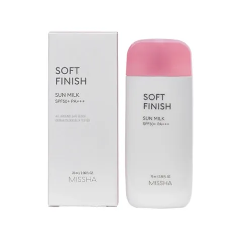 MISSHA All Around Safe Block Soft Finish Sun Milk SPF50+ PA+++ 70ml – Lightweight Sunscreen