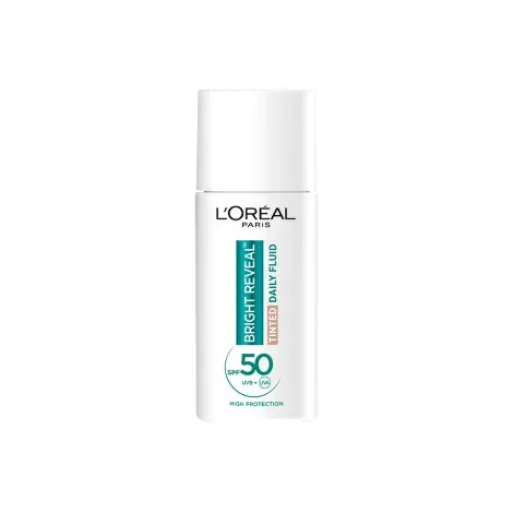 L'Oreal Bright Reveal Daily Fluid Tinted Glow SPF50+ 50ml — LOREAL sunscreen