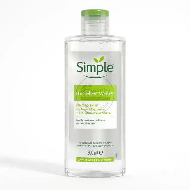 Simple Kind to Skin Micellar Cleansing Water for Sensitive Skin & Makeup Removal - 200ml — Simple