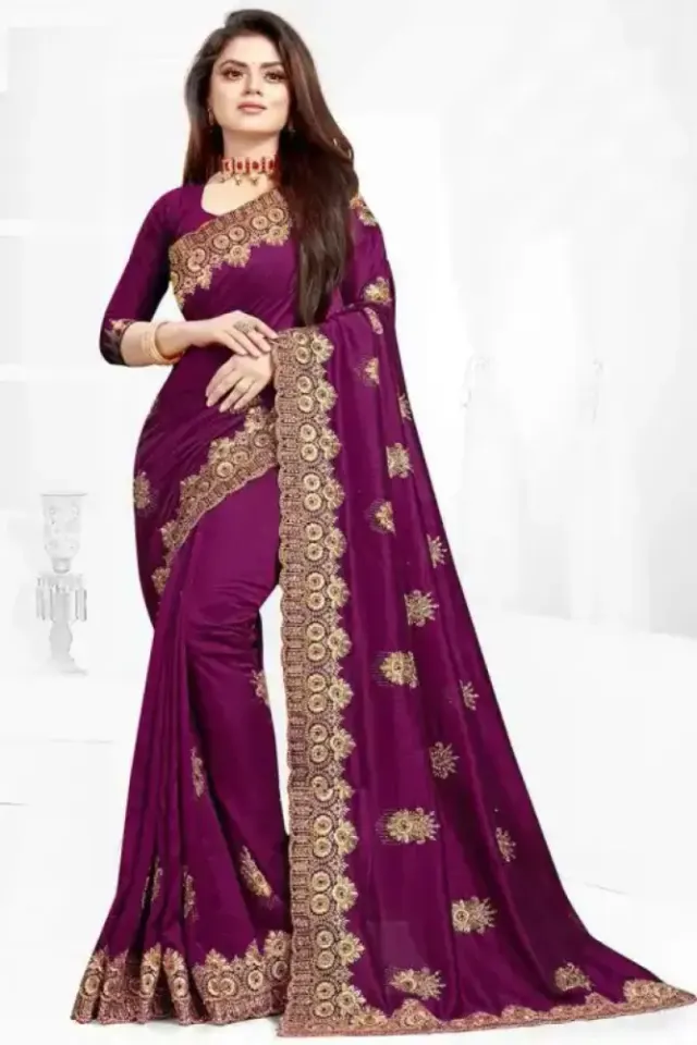 Georgette Embroidered Saree for Women