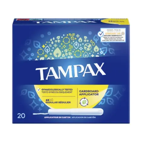 Tampax Cardboard Regular Applicator Tampons 20 — TAMPAX beauty accessory