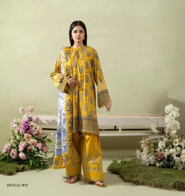Pakistani Lawn Suit three piece collection - Shopemart 1
