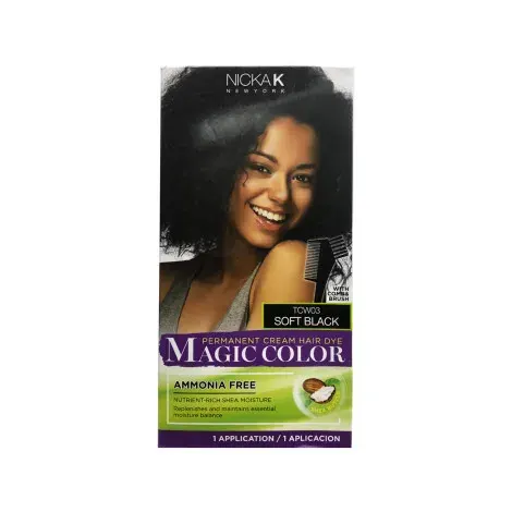 Nicka K Permanent Cream Hair Dye Magic Color - TCW003 Soft Black — NICKA K hair care product