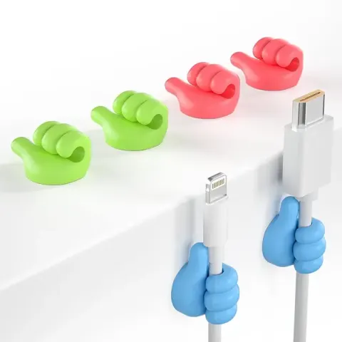 10 Pieces Self-Adhesive Thumb Hook Cable Clips and Key Hanger