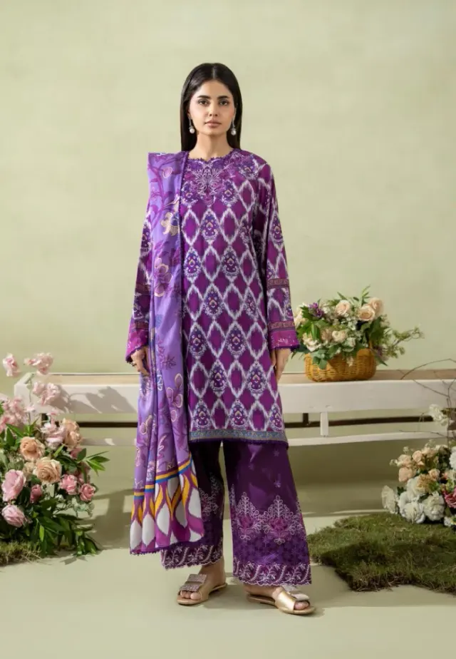 Pakistani Lawn Suit three piece collection - Shopemart 1