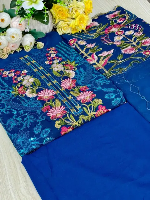 Premium Embroidered Soft Georgette 4-Piece For Women - Shopemart 1
