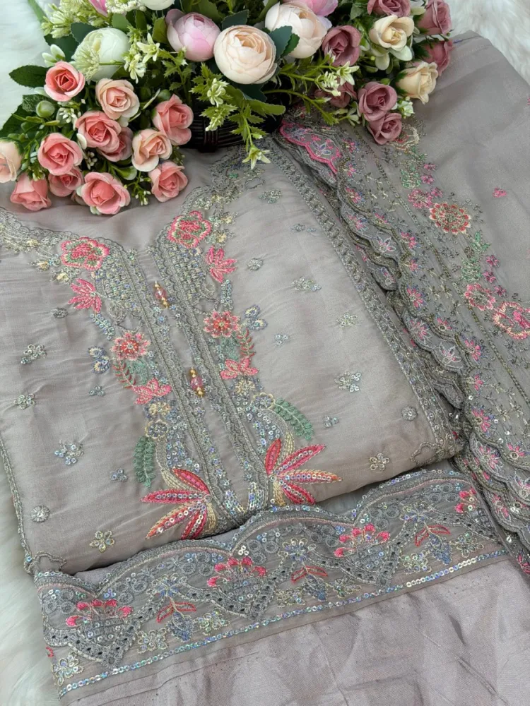 Premium Embroidered Star Georgette 4-Piece For Women - Shopemart 1