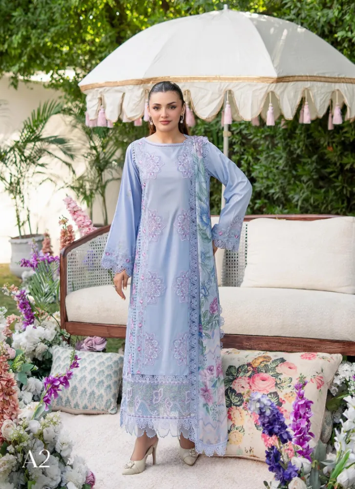 Gulljee Royal Legacy Embroidered Digital Printed Lawn - Shopemart 1